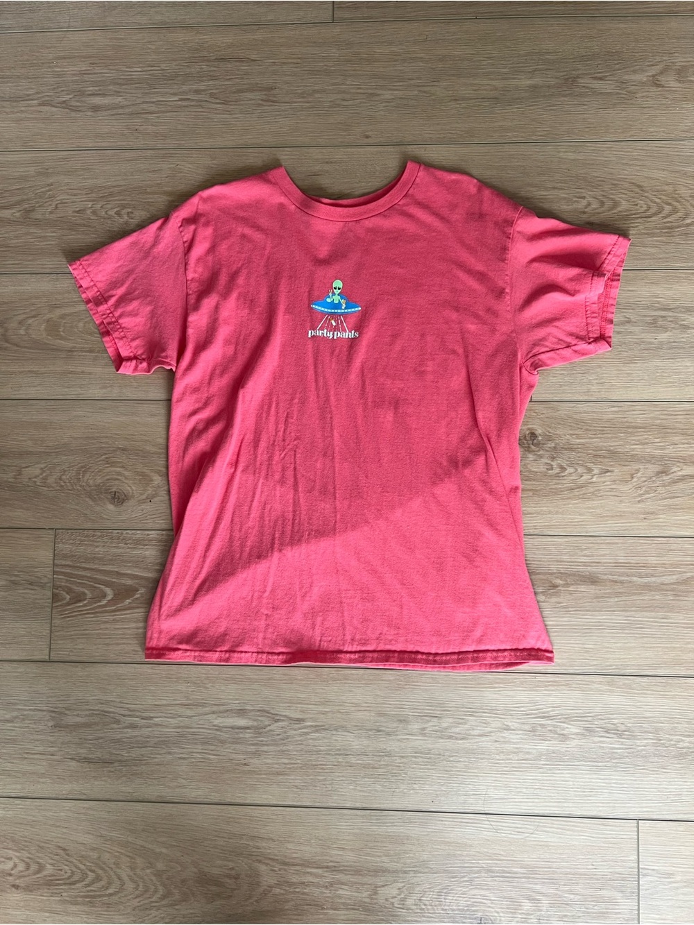 Red Pink Crewneck Short Sleeve Tee